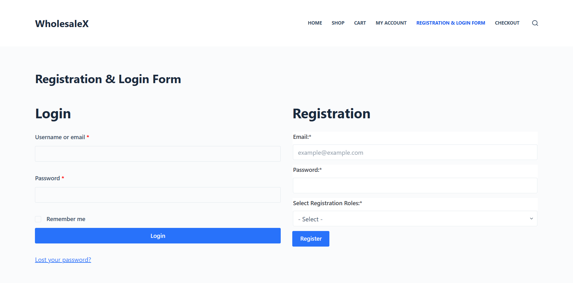 Registration Form Builder WholesaleX