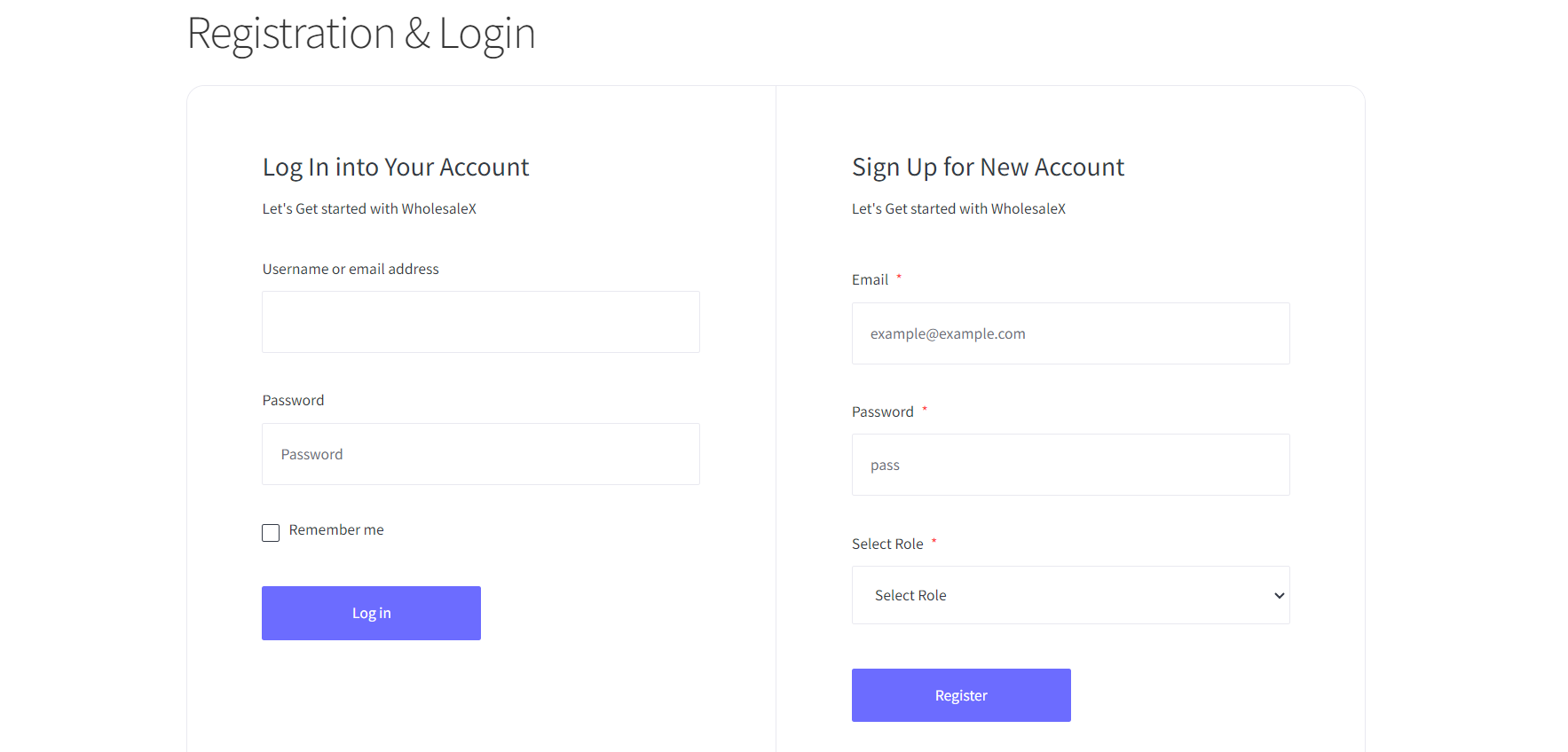 Final Output of Registration and Login Page