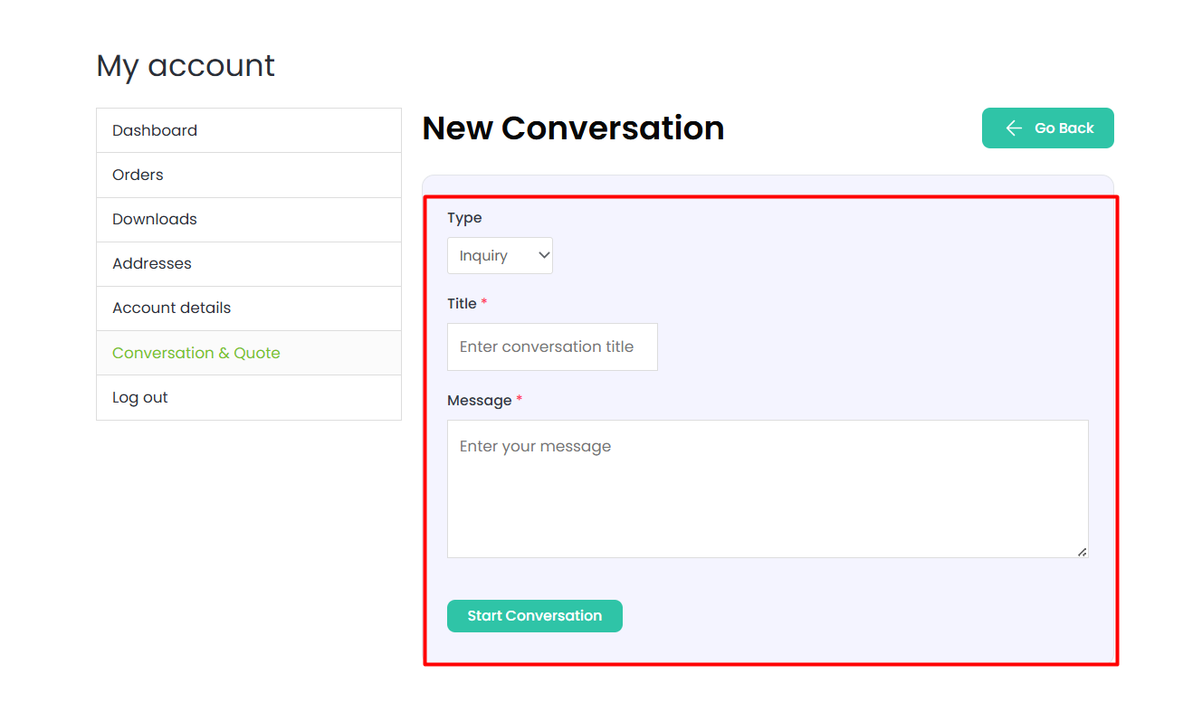 new conversation messaging interface