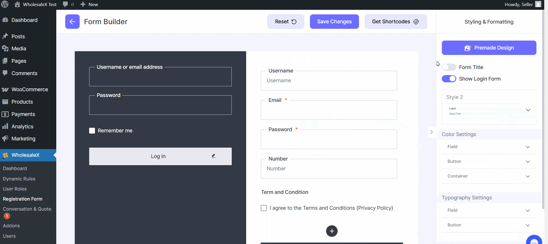 Choosing premade template design