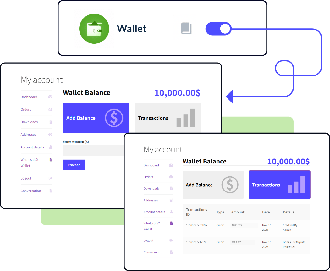 Display Wallet on My Account Page
