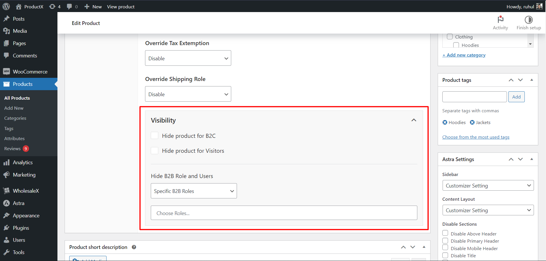 Product Visibility Control from Product Page Editor