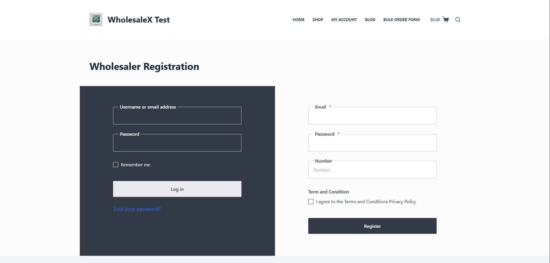 separate registration for wholesaler