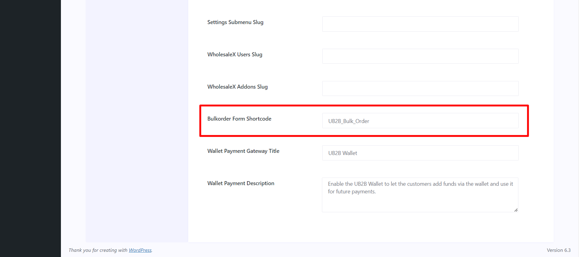 Adding Bulk Order Form Shortcode