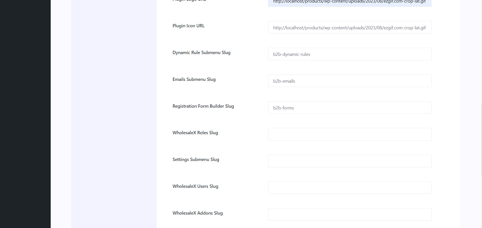 Adding Registration Form Builder Slug