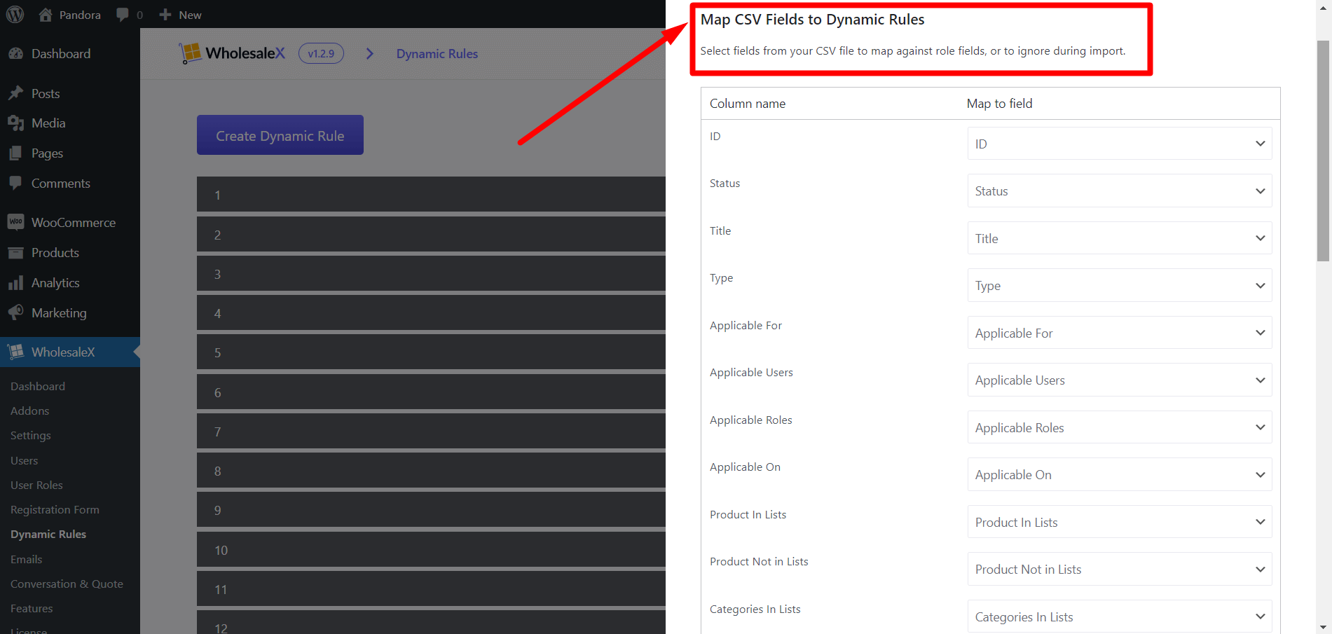 Dynamic Rules CSV File Mapper