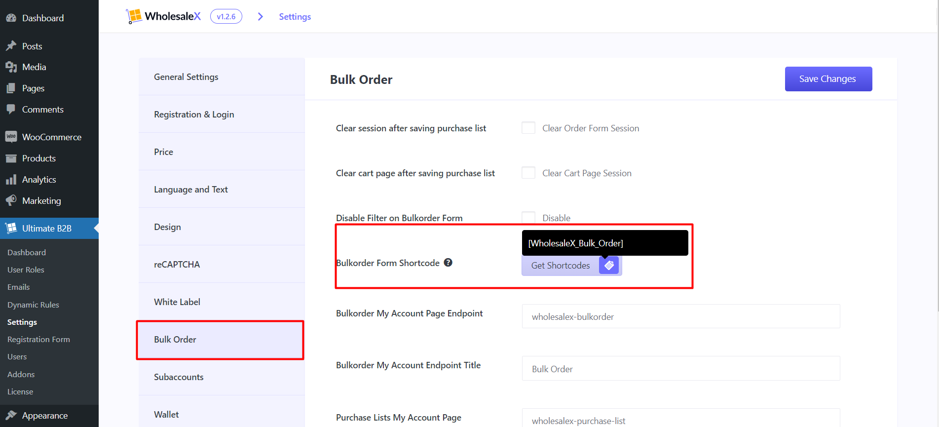 Old Bulk Order Form Shortcode