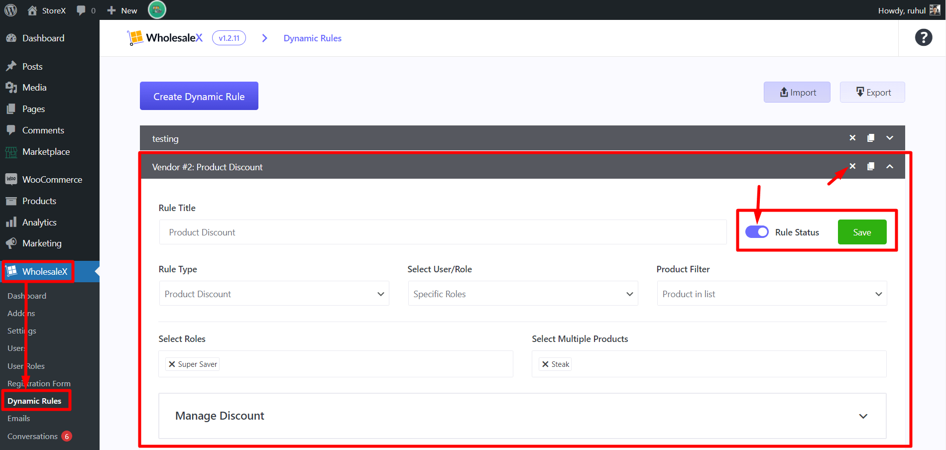 Override Dynamic Rules Created by WCFM Vendors as Admin