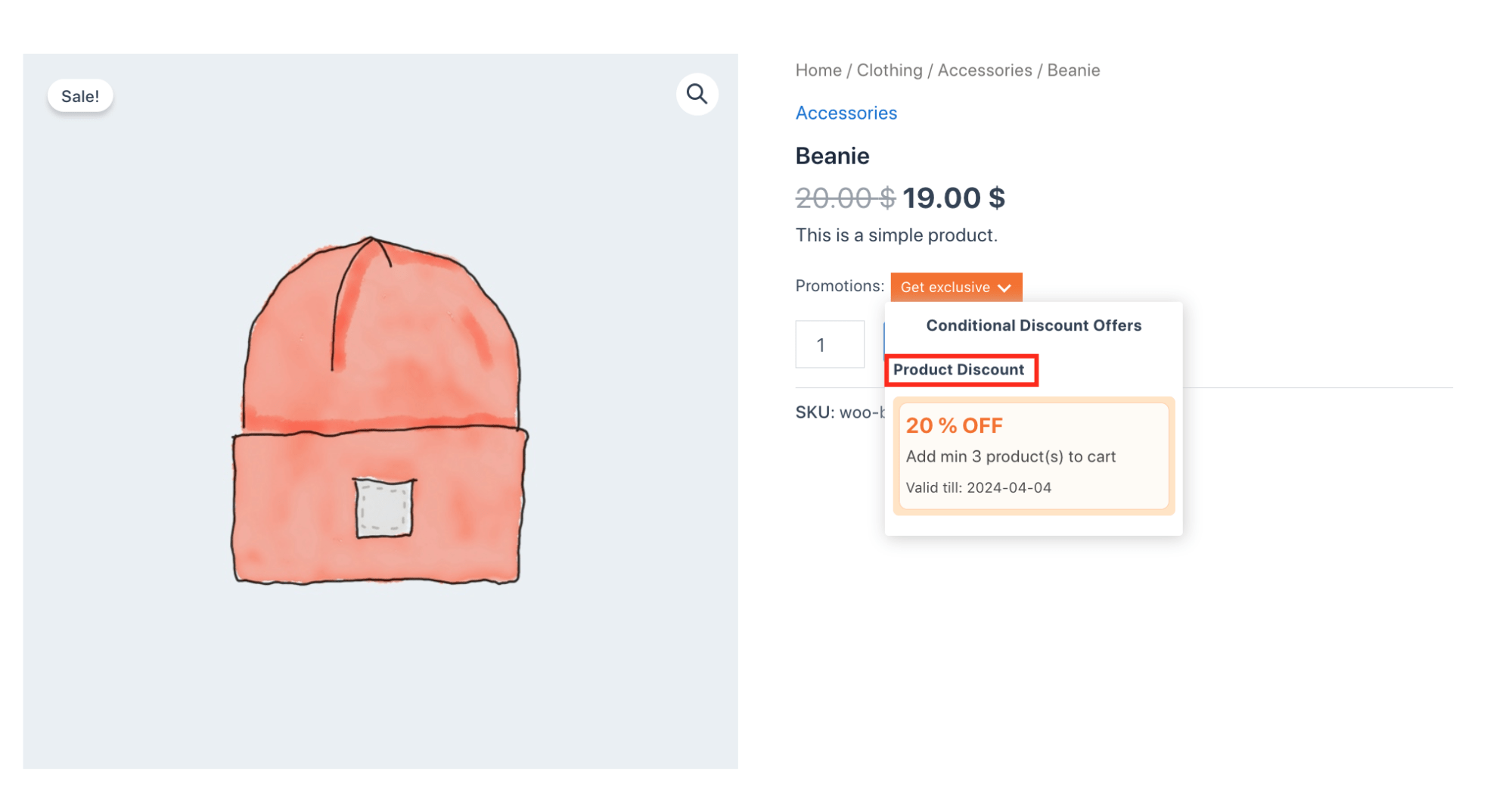 Product Discount Example