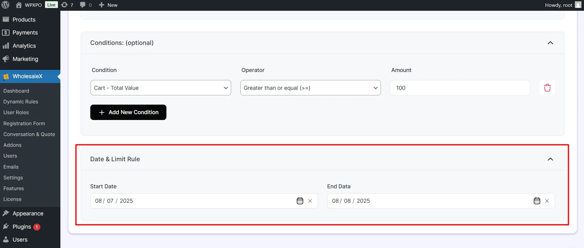 Adding Start and End Dates