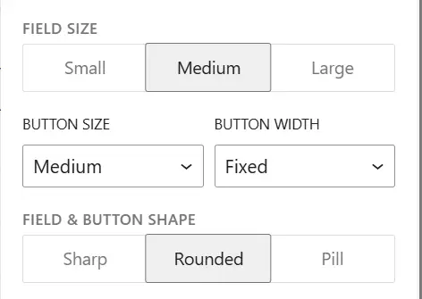 Customizing the Registation form using the Field Size, Button Size and more