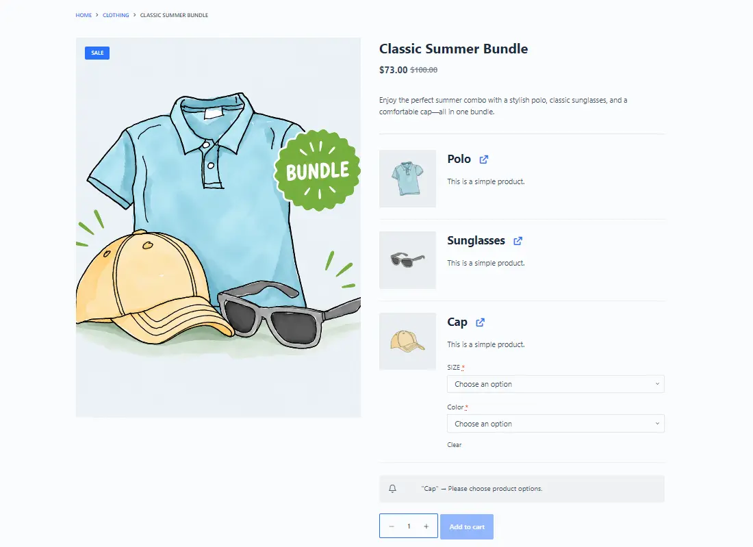 bundle product created from by woo plugin