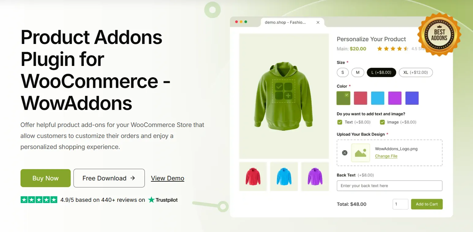 WowAddons product addons plugin for WooCommerce