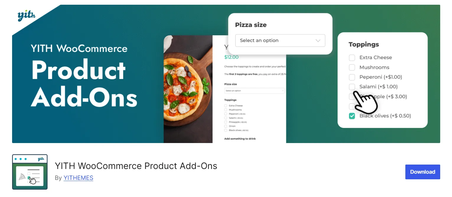 Yith product addons plugin