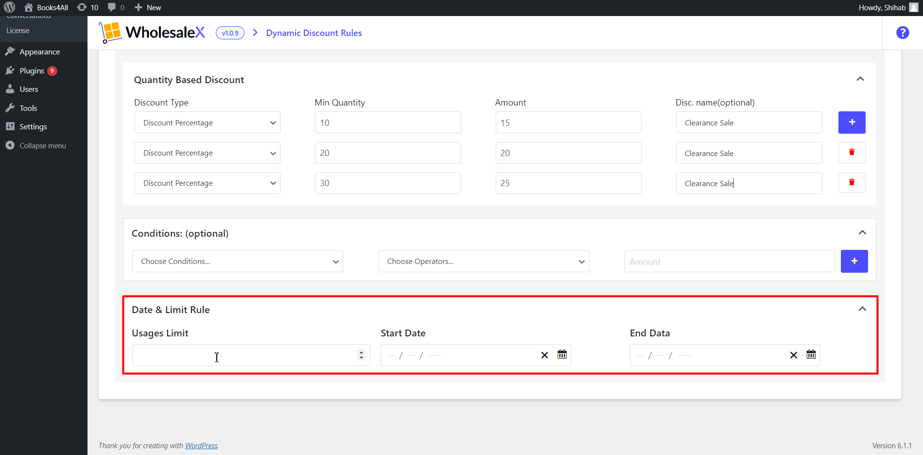 Step 12: Set the Duration and Usage Limit