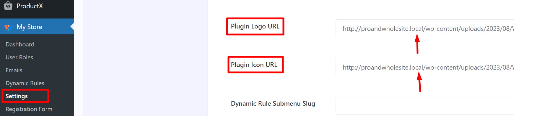 Paste the plugin logo and the plugin icon URL in the Addon settings