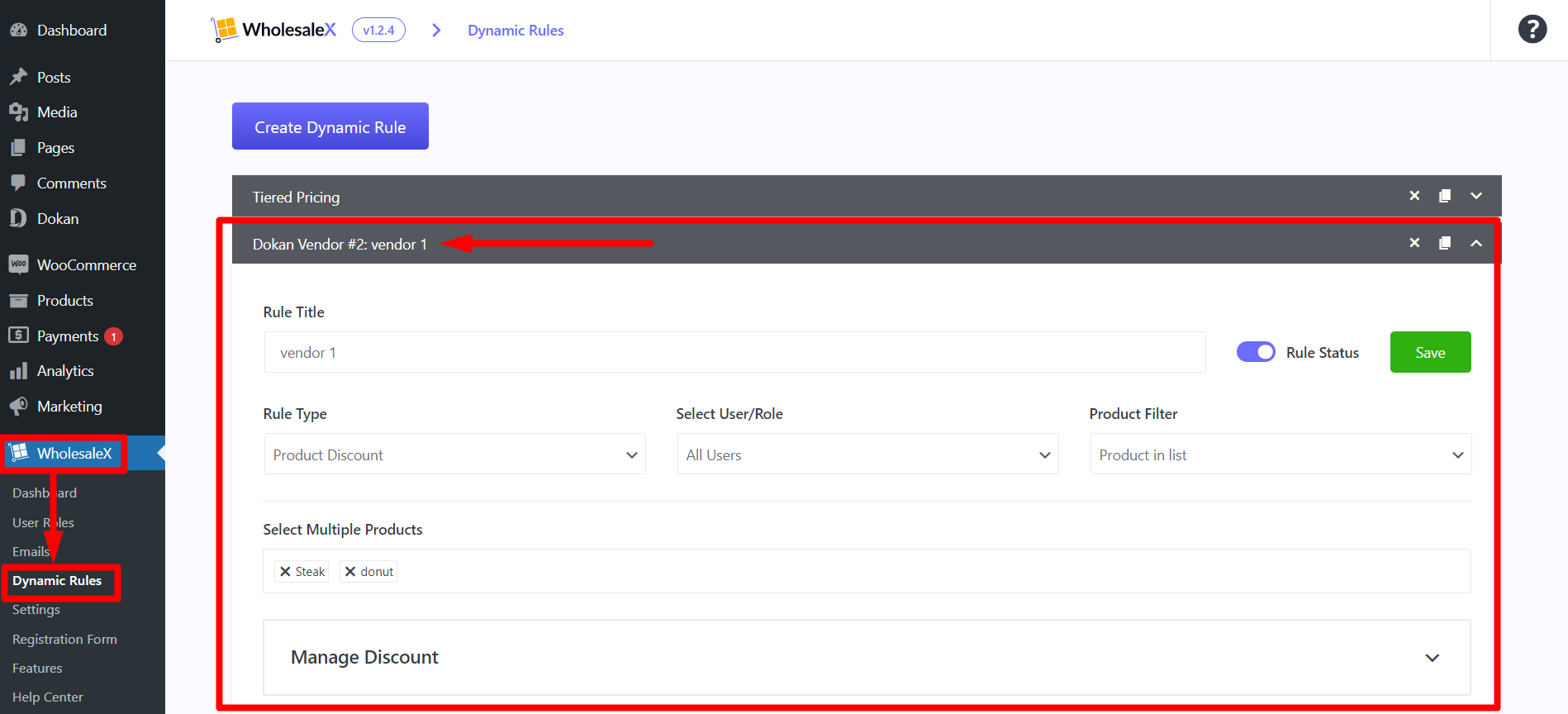 Admin Overriding Dynamic Rules by Vendor