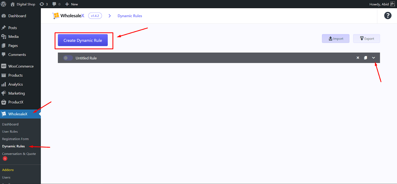 create dynamic rule for minimum order amount