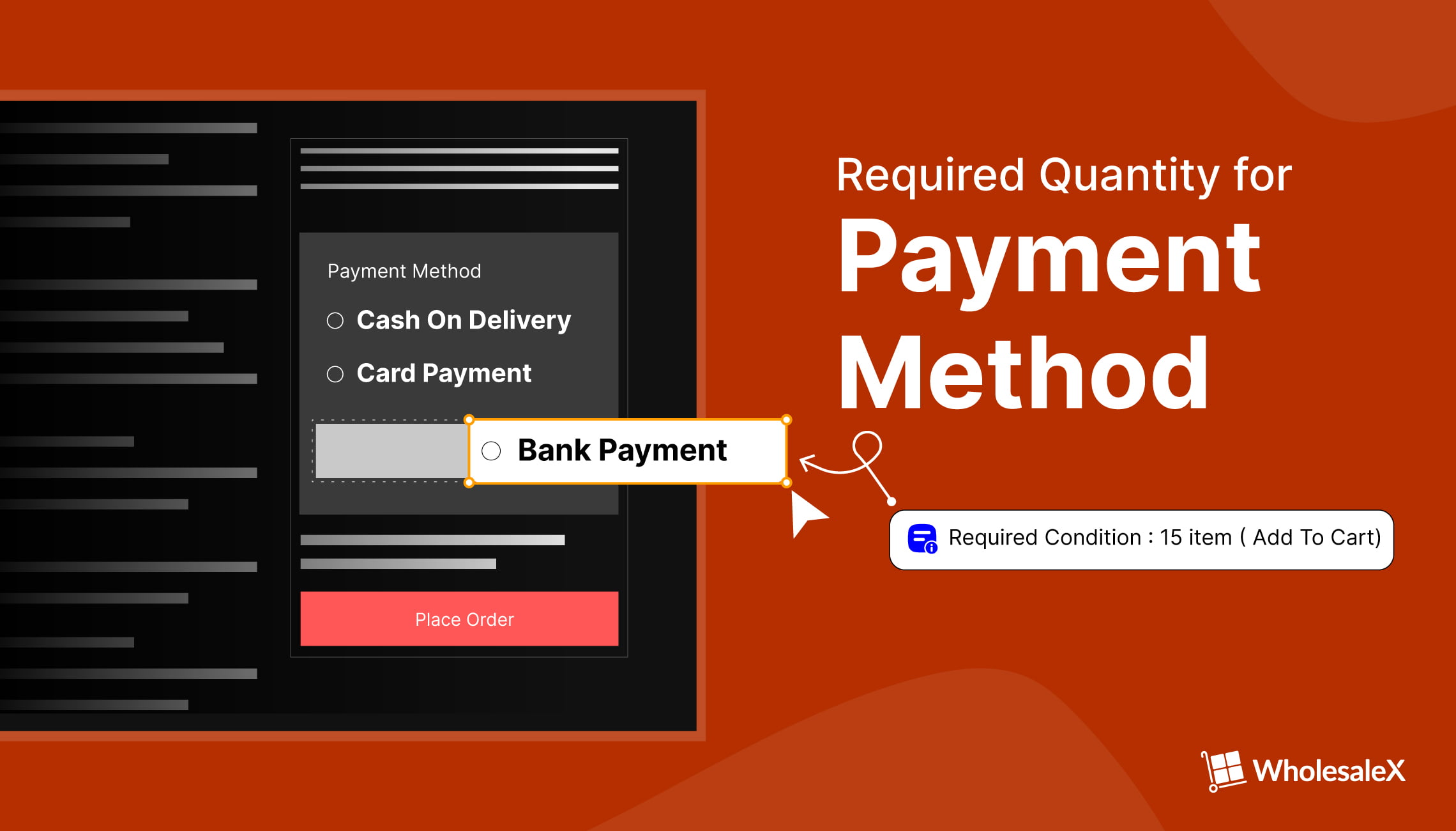 minimum order quantity for payment method gateways