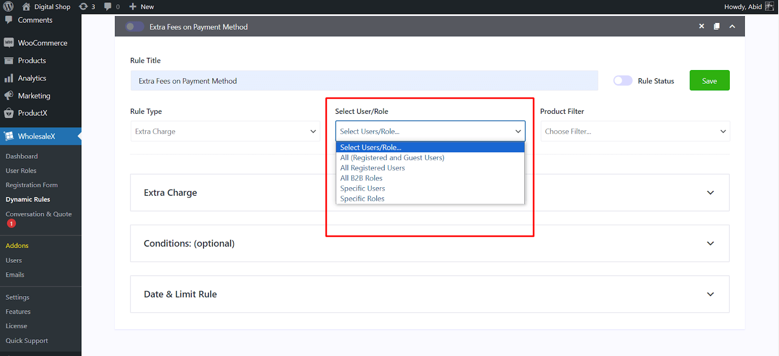 choose eligible users for the dynamic rule